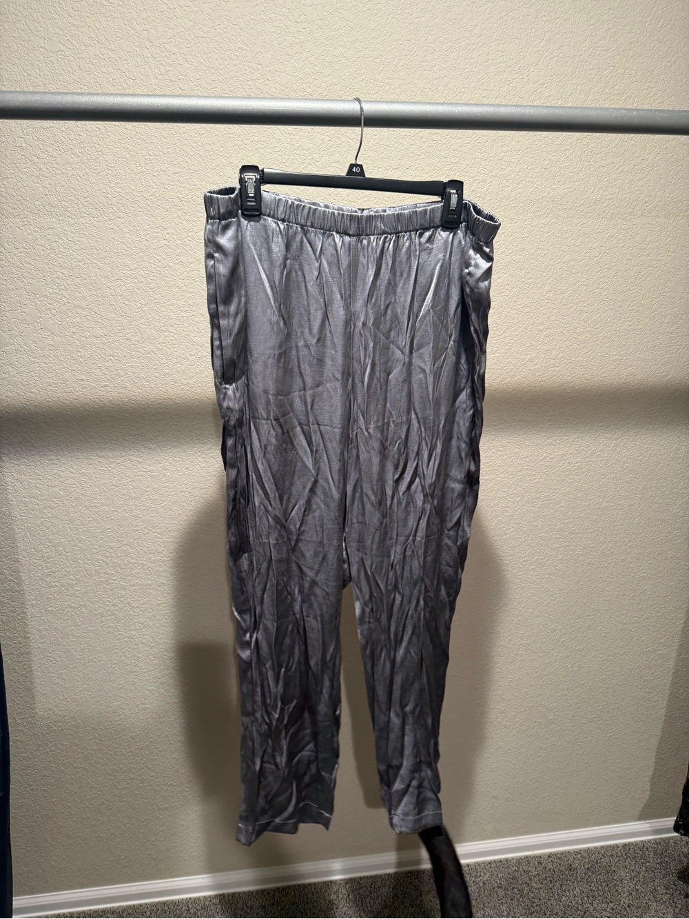 Madewell Satin-Look Joggers in Steel Gray